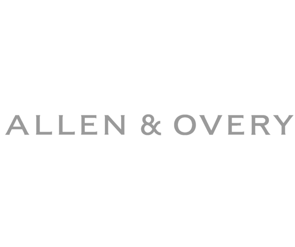 Logo of Allen & Overy, a multinational law firm specializing in leadership training.